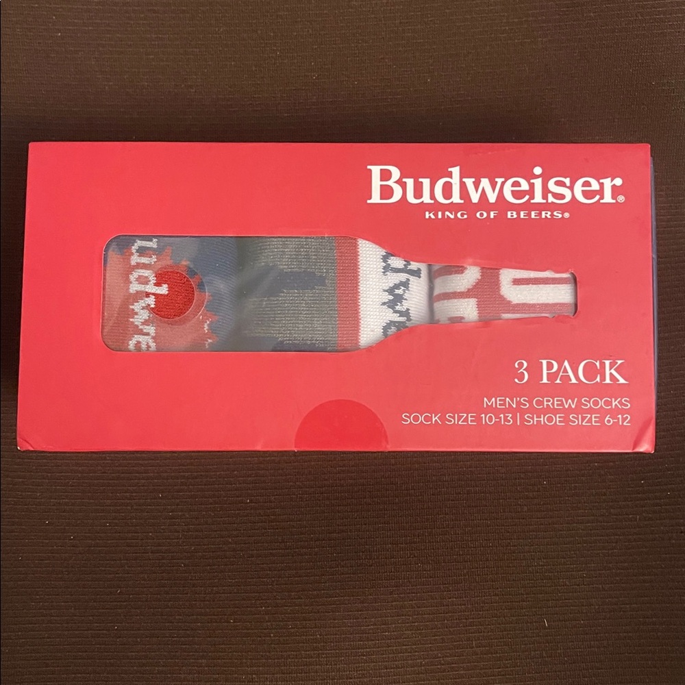 NIB Budweiser 3 Pack Men’s Crew Socks